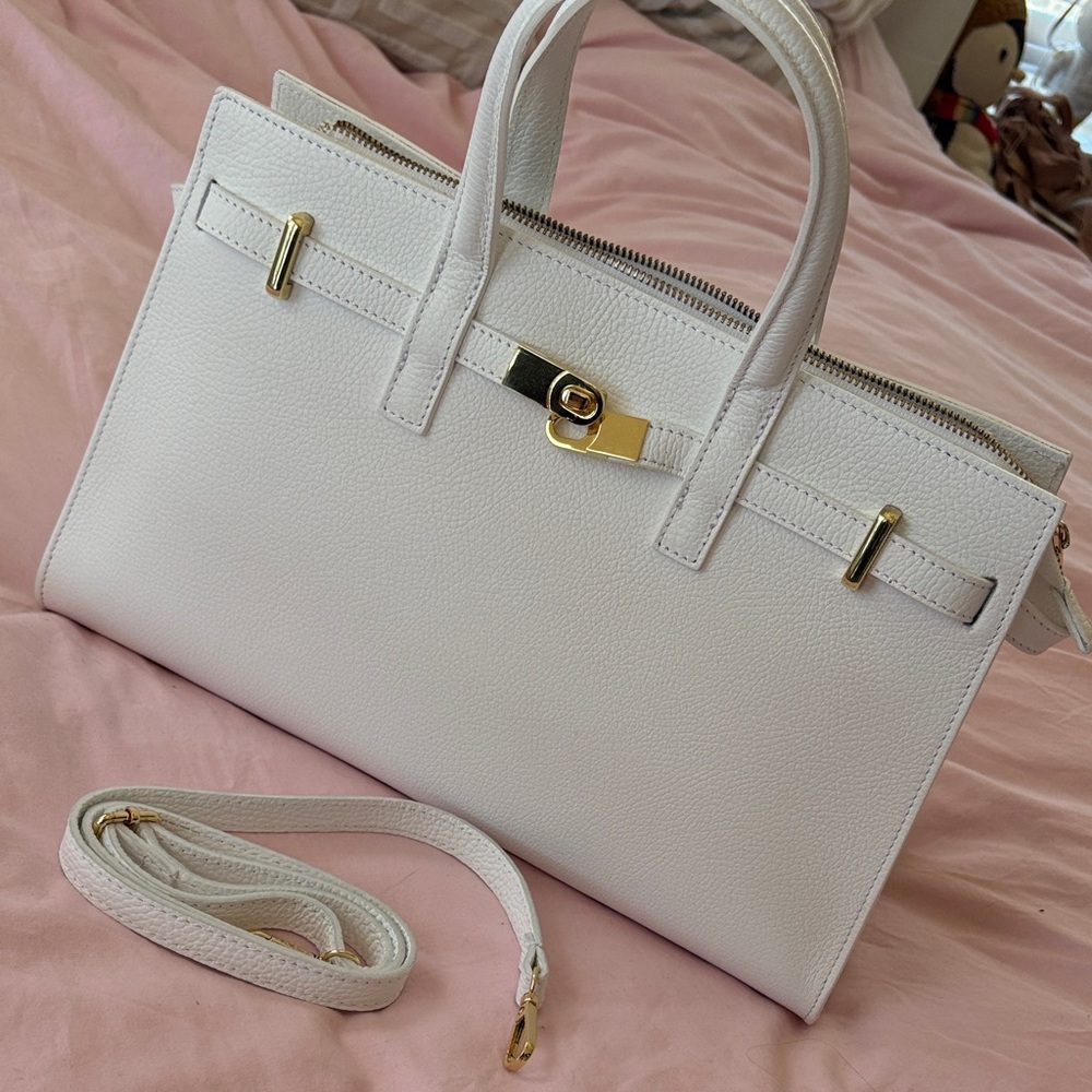 Chic White Satchel Bag